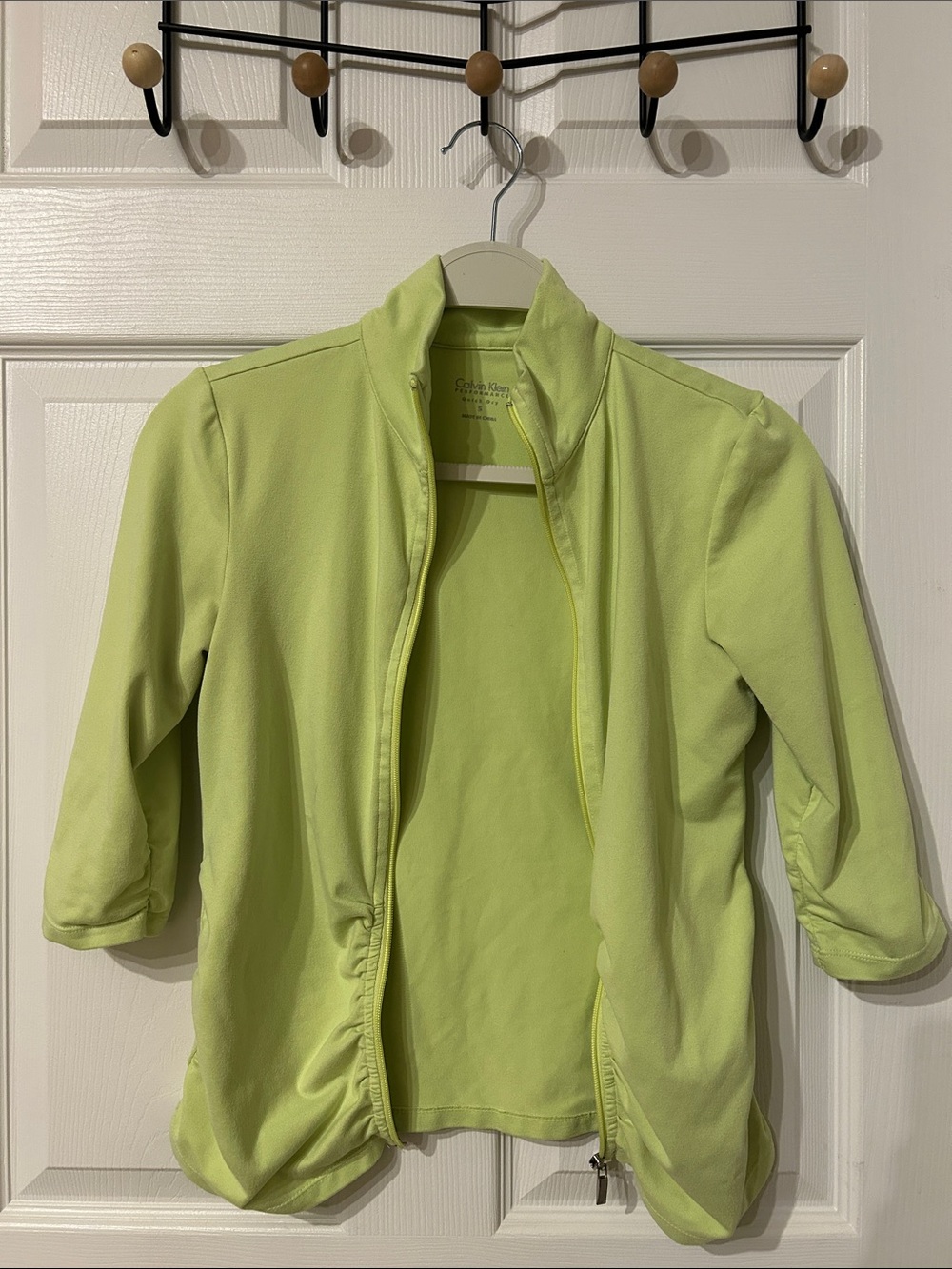 Calvin Klein Performance Quick Dry Lime Green Zip-Up Jacket